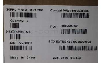 Lenovo 5CB1P43394 C-Cover with keyboard,Italian,White Backlight