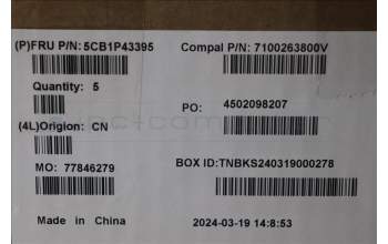 Lenovo 5CB1P43395 C-Cover with keyboard,Spanish,White Backlight