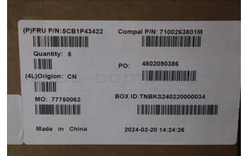 Lenovo 5CB1P43422 C-Cover with keyboard, Israel(Hebrew), RGB Backlight, US