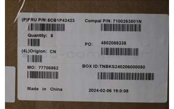 Lenovo 5CB1P43423 COVER Upper Case ASM_THAI C 83DX RGB