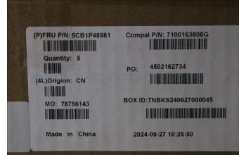 Lenovo 5CB1P48981 C-Cover with keyboard, Spanish, Cloud Grey, Backlight, FingerPrint