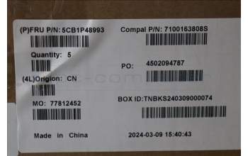 Lenovo 5CB1P48993 C-Cover with keyboard,Slovenian,Cloud Grey,Backlight,FingerPrint