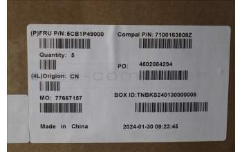 Lenovo 5CB1P49000 C-Cover with keyboard,English,Cloud Grey,Backlight,Non_FingerPrint