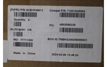 Lenovo 5CB1P49011 C-Cover with keyboard, Italian, Cloud Grey, Backlight, Non-Fingerprint, UK