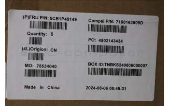 Lenovo 5CB1P49149 C-Cover with keyboard, Portuguese, Cloud Grey, Backlight, Non-FingerPrint, UK