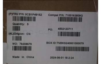 Lenovo 5CB1P49152 C-Cover with keyboard, Nordic, Cloud Grey, Backlight, Non-Fingerprint, UK