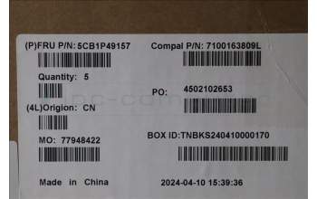 Lenovo 5CB1P49157 C-Cover with keyboard, Belgian, Cloud Grey, Backlight, Non-FingerPrint, UK