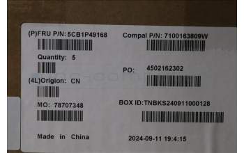 Lenovo 5CB1P49168 C-Cover with keyboard, US English Euro, Abyss Blue, Backlight, FingerPrint, US