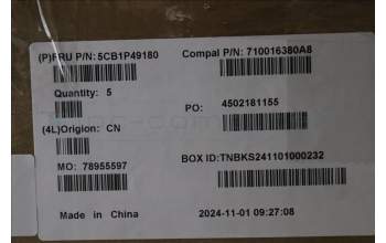 Lenovo 5CB1P49180 C-Cover with keyboard, Portuguese, Abyss Blue, Backlight, FingerPrint