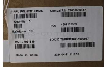 Lenovo 5CB1P49207 C-Cover with keyboard,UK English,Abyss Blue,Backlight,Non_Fingerprint