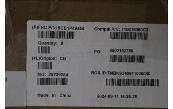 Lenovo 5CB1P49464 C-Cover with keyboard, French, Cloud Grey, Non_Backlight, FingerPrint