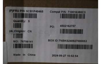 Lenovo 5CB1P49465 C-Cover with keyboard, German, Cloud Grey, Non_Backlight, FingerPrint