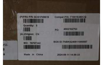 Lenovo 5CB1P49616 C-Cover with keyboard, Spanish, Cloud Grey, Non_Backlight, Non_FingerPrint