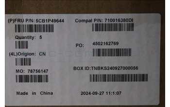 Lenovo 5CB1P49644 C-Cover with keyboard, UK English, Abyss Blue, Non_Backlight, FingerPrint