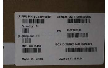 Lenovo 5CB1P49989 C-Cover with keyboard, Spanish, Abyss Blue, Non-Backlight, FingerPrint, UK