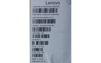 Lenovo 5CB1P50182 COVER Upper Case ASM BUL H83E2 TT PST
