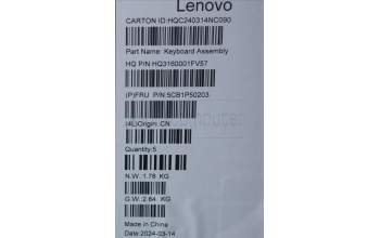 Lenovo 5CB1P50203 COVER Upper Case ASM SWS H83E2 TT PST