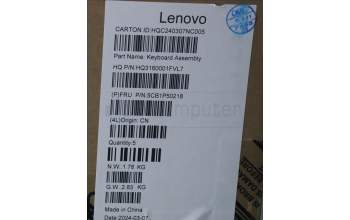 Lenovo 5CB1P50218 C-Cover with keyboard, Czech Slovakian, Luna Grey, Puresight Logo, UK