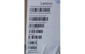 Lenovo 5CB1P50221 COVER Upper Case ASM ENG H83E2 LG 2.5K