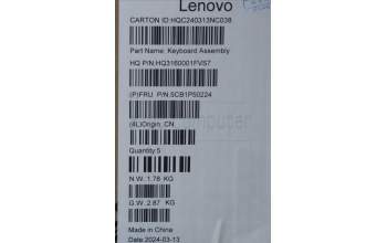 Lenovo 5CB1P50224 COVER Upper Case ASM FRA H83E2 LG PST