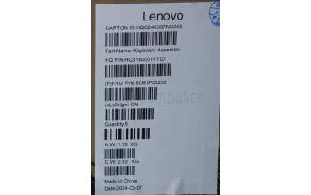 Lenovo 5CB1P50236 COVER Upper Case ASM HUN H83E2 LG PST