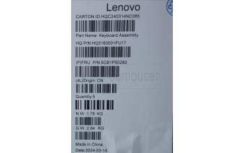 Lenovo 5CB1P50280 COVER Upper Case ASM SWS H83E2 LG PST