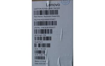 Lenovo 5CB1P54077 COVER UpperCaseASM POR H83E2 LG PST DIS