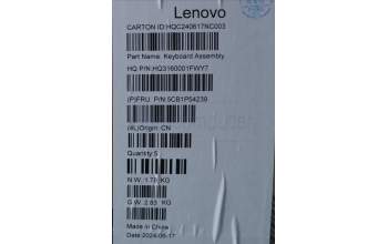 Lenovo 5CB1P54239 COVER UpperCaseASM UKR H83E2 LG PST DIS