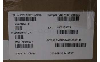 Lenovo 5CB1P55225 C-Cover with keyboard, Italian, Luna Grey, Backlight, UK