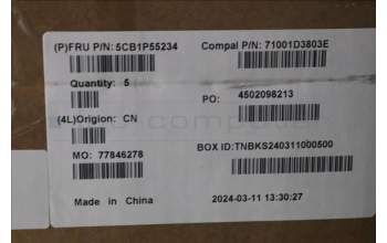 Lenovo 5CB1P55234 C-Cover with keyboard, Spanish, Luna Grey, Backlight, UK