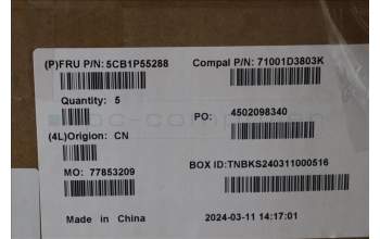 Lenovo 5CB1P55288 C-Cover with keyboard,French,Luan Grey,Backlight