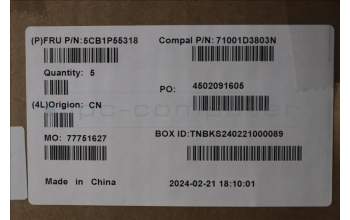 Lenovo 5CB1P55318 C-Cover with keyboard, Hungarian, Luna Grey, Backlight, UK