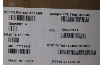 Lenovo 5CB1P55485 C-Cover with keyboard, Hebrew, Luna Grey, RGB Backlight, US