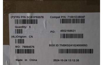 Lenovo 5CB1P55578 C-Cover with keyboard, French, Luna Grey, RGB Backlight, US