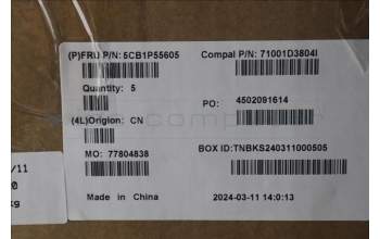 Lenovo 5CB1P55605 C-Cover with keyboard, Hungarian, Luna Grey, RGB Backlight, UK