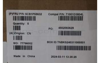 Lenovo 5CB1P55632 C-Cover with keyboard, Slovenian, Luna Grey, RGB Backlight, UK