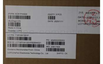 Lenovo 5CB1P55820 C-Cover with keyboard,French,Luna Grey,Non_Fingerprint