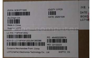 Lenovo 5CB1P71905 C-Cover with keyboard, Nordic, Black, Non-Fingerprint, UK