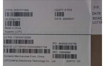 Lenovo 5CB1P71906 C-Cover with keyboard, Portuguese, Black, Non-Fingerprint, UK