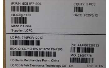 Lenovo 5CB1P71909 C-Cover with keyboard,Spanish,Black,Non_Fingerprint