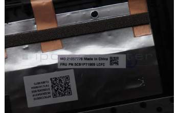 Lenovo 5CB1P71909 C-Cover with keyboard, Spanish, Black, Non-Fingerprint, UK