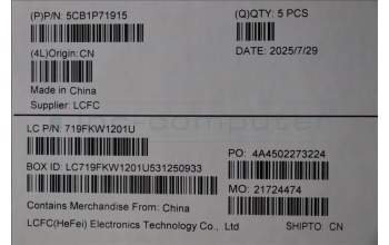 Lenovo 5CB1P71915 C-Cover with keyboard, Ukrainian, Black, Non-Fingerprint, US