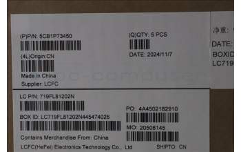 Lenovo 5CB1P73450 C-Cover with keyboard, UK English, Luna Grey, Non-Fingerprint, UK