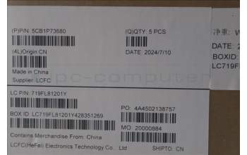 Lenovo 5CB1P73680 C-Cover with keyboard, US English Euro, Black, Non-Fingerprint, US