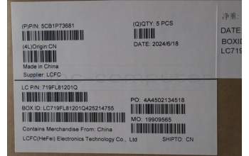 Lenovo 5CB1P73681 C-Cover with keyboard, French, Black, Non-Fingerprint, US