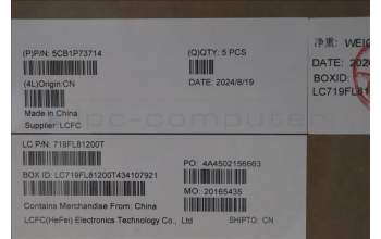 Lenovo 5CB1P73714 C-Cover with keyboard, Hungarian, Black, Fingerprint, UK