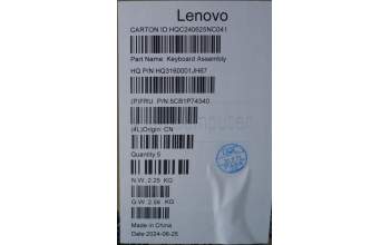Lenovo 5CB1P74340 C-Cover with keyboard, Arabic, Luna Grey, FingerPrint, US