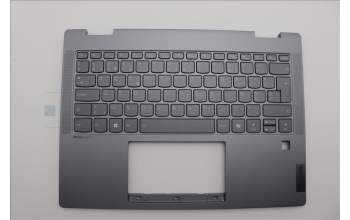 Lenovo 5CB1P74347 C-Cover with keyboard, Belgian, Luna Grey, FingerPrint, UK