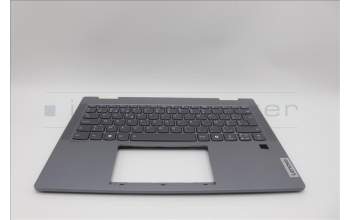 Lenovo 5CB1P74347 C-Cover with keyboard, Belgian, Luna Grey, FingerPrint, UK