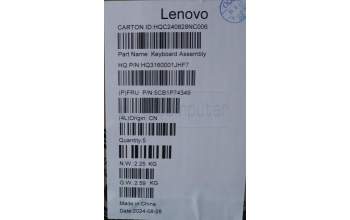 Lenovo 5CB1P74349 C-Cover with keyboard, Slovenian, Luna Grey, FingerPrint, UK
